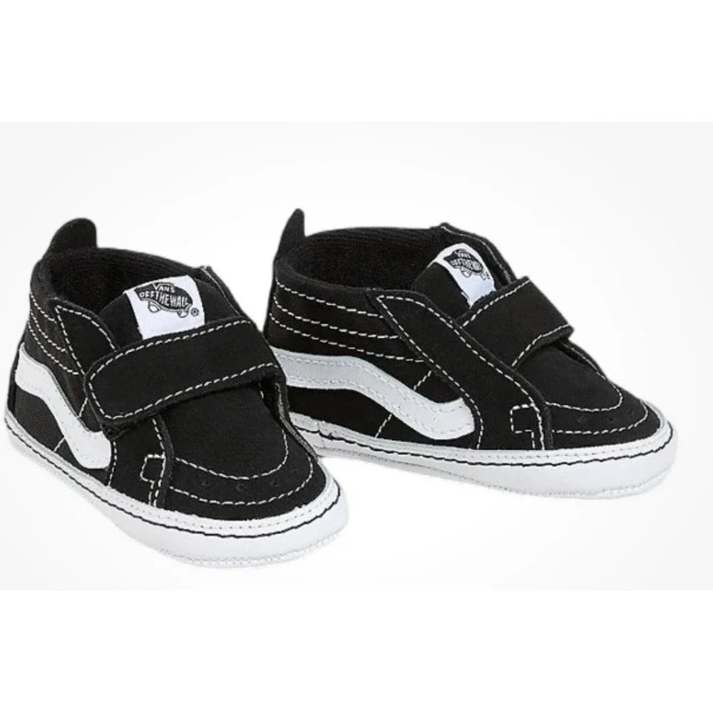 NEW Vans Sk8-Hi Crib Shoes Infant Size 4 Black True White VN0A346P6BT New